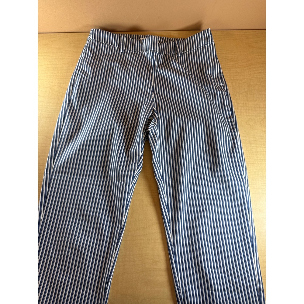 HM Blue White‎ Striped Ankle Pants Size 6 High Rise Slim Trousers 0719244 9